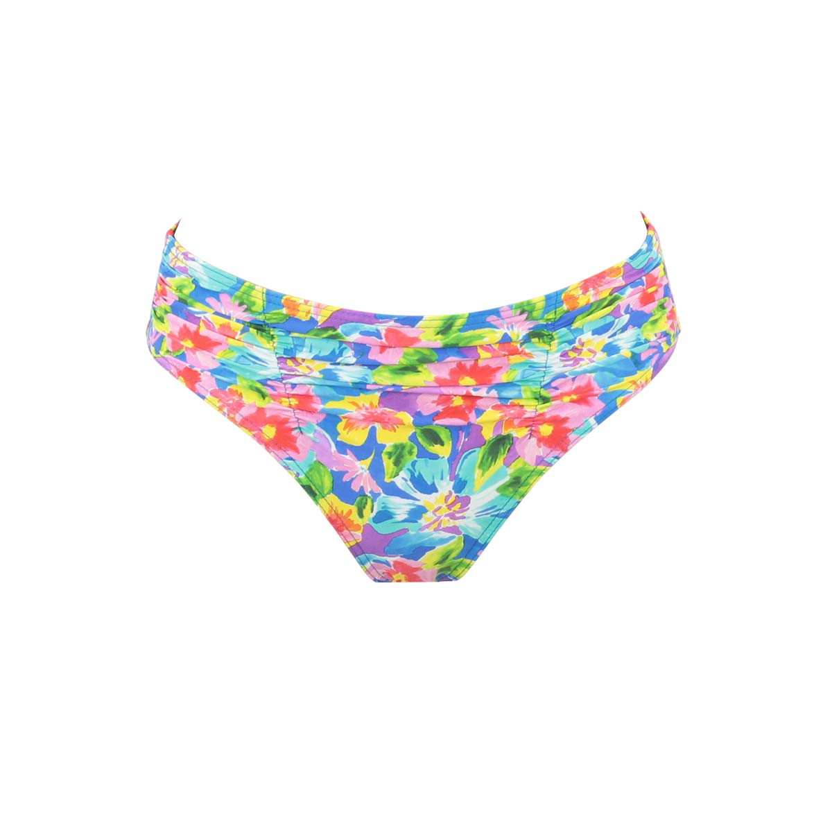 Bas de maillot culotte drapée MADDALENA bleu, JANINE ROBIN