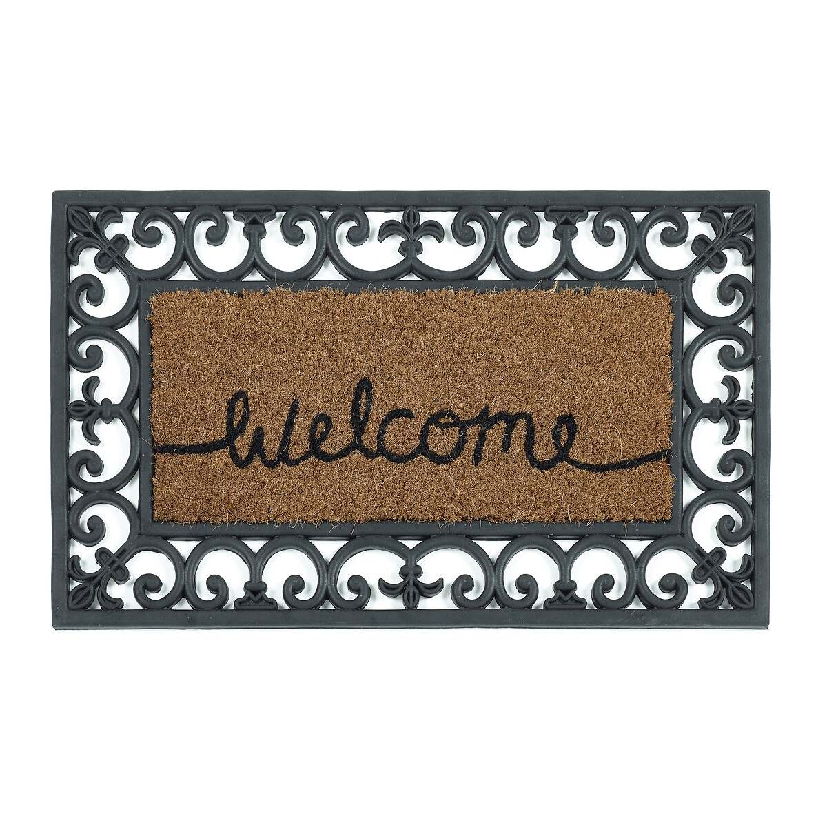 Scroll Pattern Doormat Surround black, MY MAT COIR