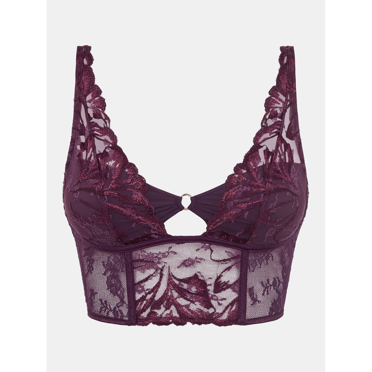 Bustier ILLUSION aubergine lurex, CHANTELLE