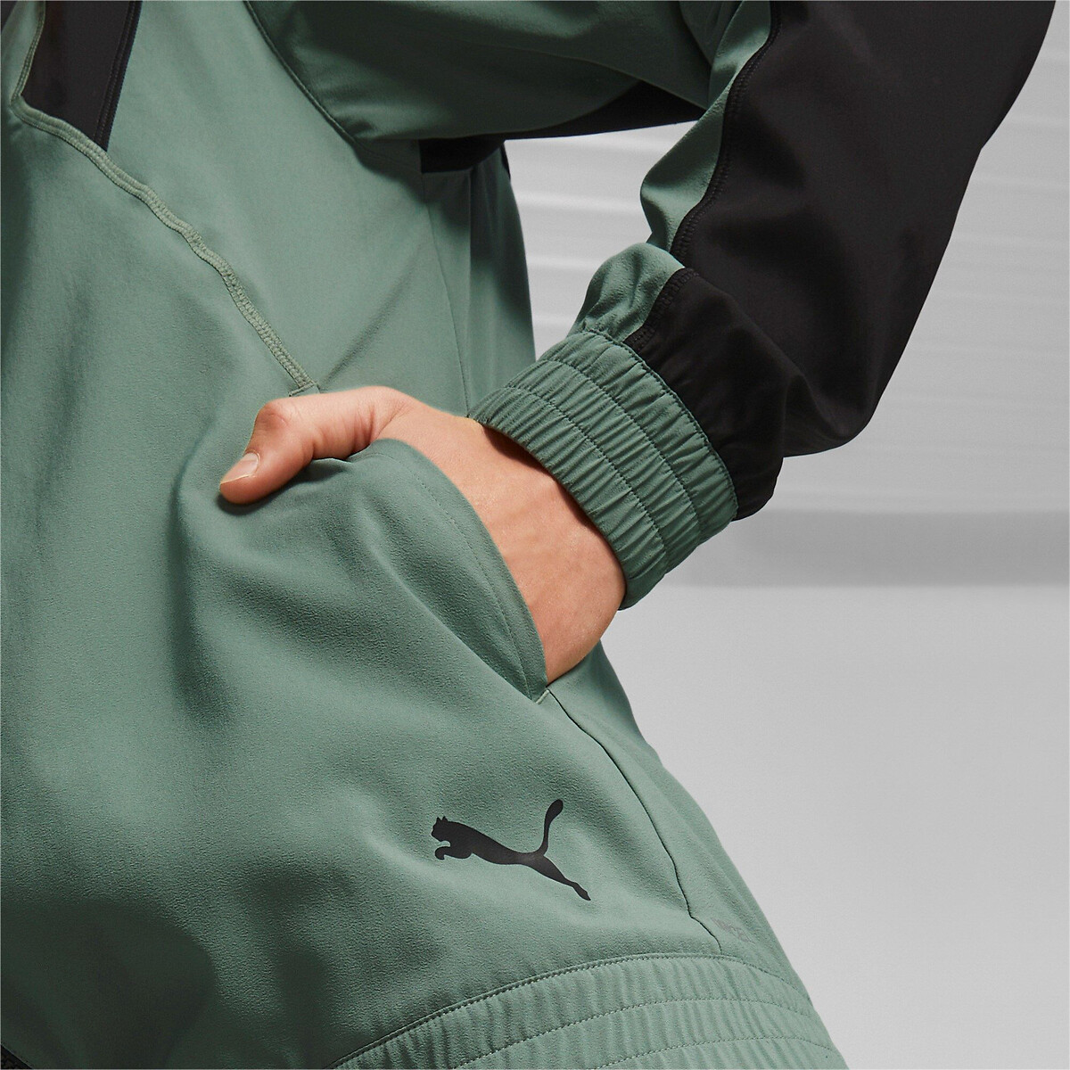 Sweat de sport full zip 523859 vert eucalyptus, PUMA