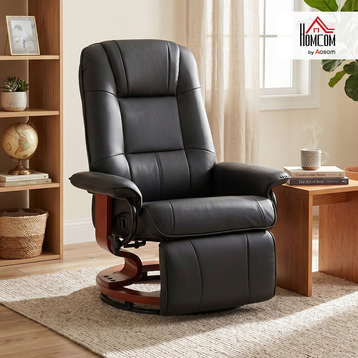 fauteuil inclinable simili cuir Noir noir, HOMCOM