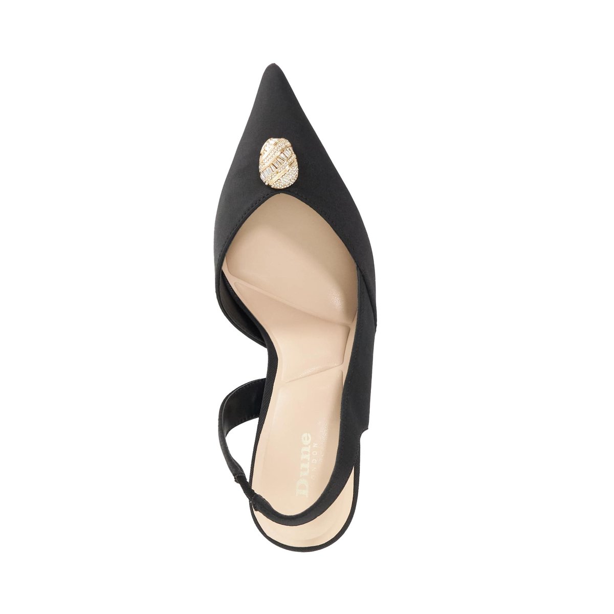 Escarpins ornés à bride arrière - CAMARA black-satin, DUNE LONDON