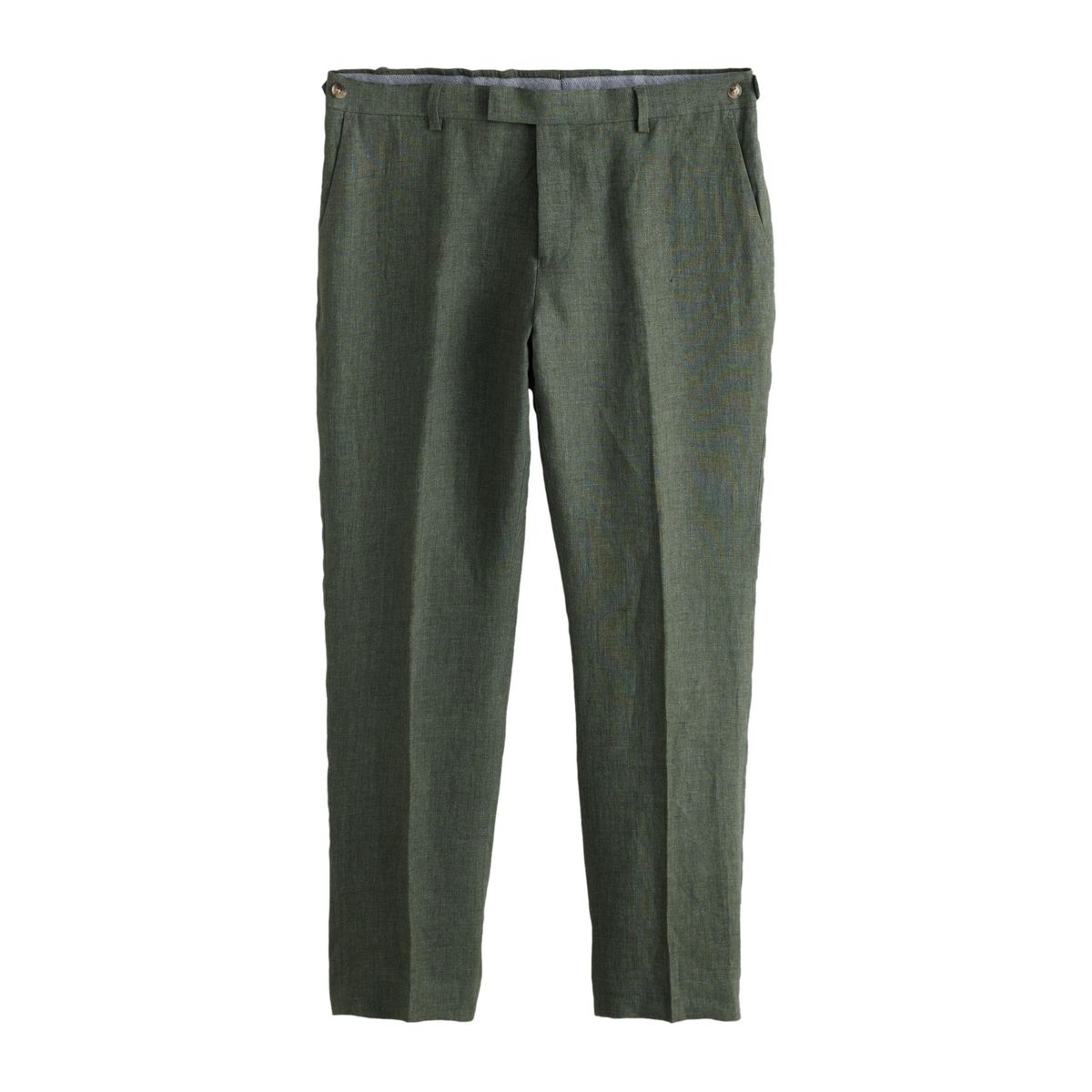 Pantalon de costume slim en lin italien signature vert, NEXT