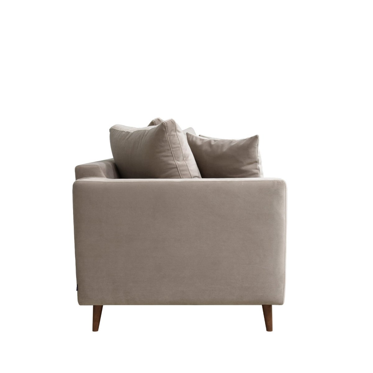 Canapé convertible 4 places en velours pieds bois foncé- VILLABON beige, DRAWER