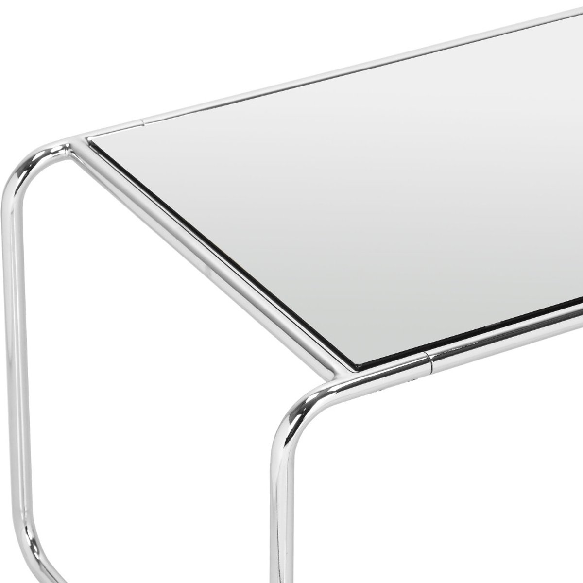 Table basse en miroir pieds chrome L80cm- RIKA transparent, DRAWER