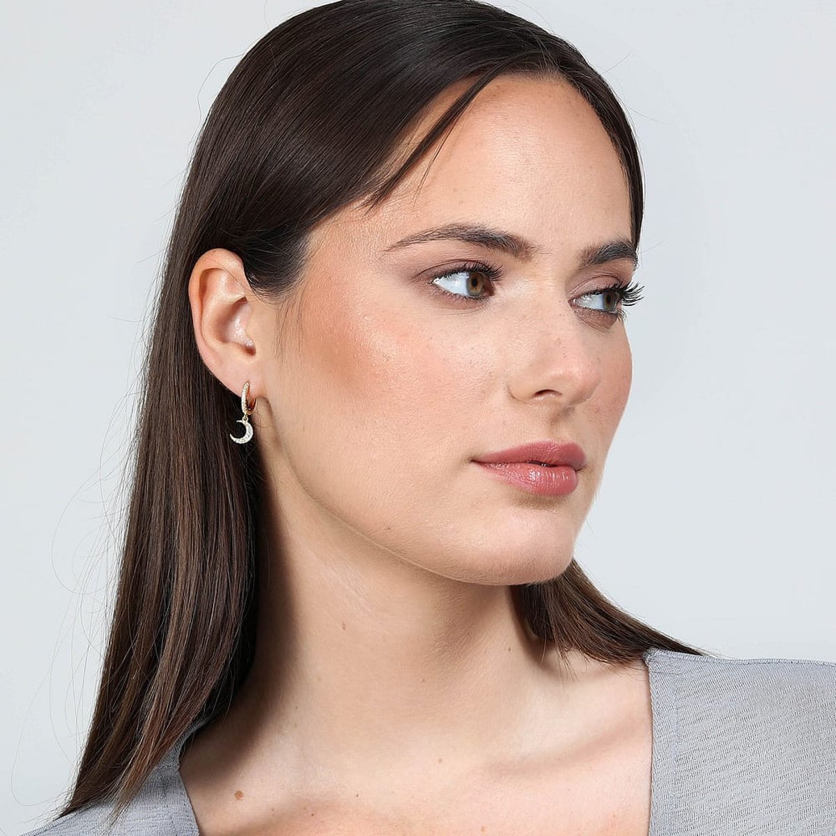 Boucles d'oreilles en Argent/oxyde de zirconium De Zirconium et Oxyde de zirconium or, SOLIS