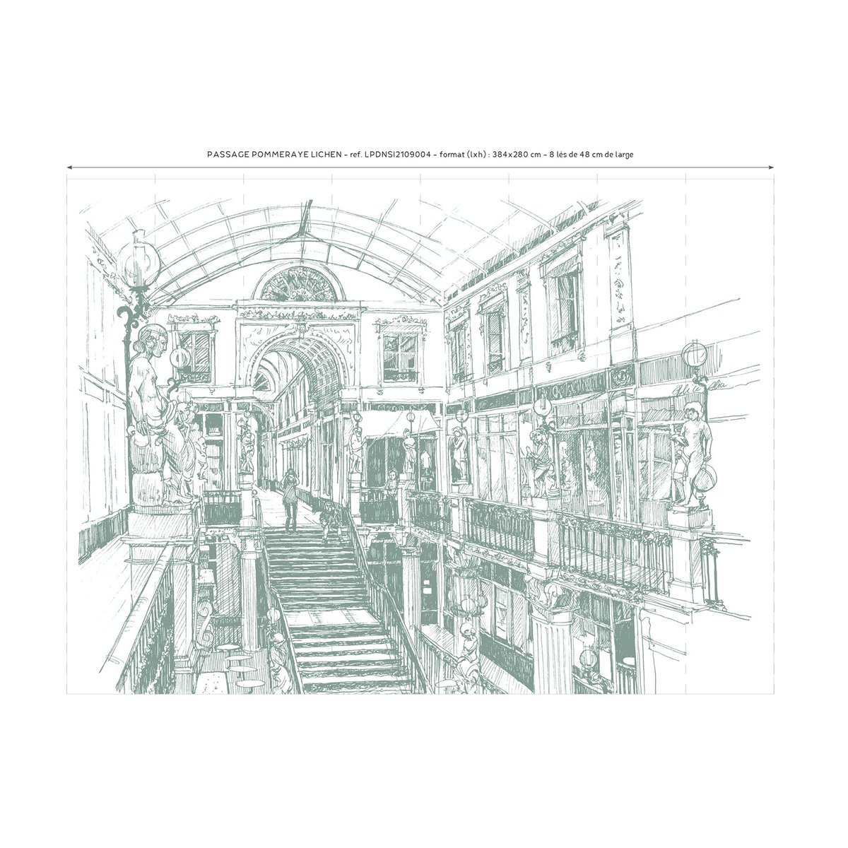 Papier peint panoramique Passage Pommeraye marron, LE PAPIERS DE NINON