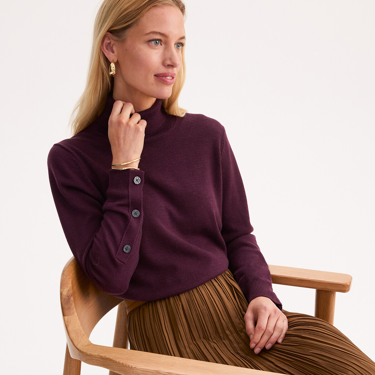 Maglia Dolcevita A Fine Misto Lana Abbigliamento E Accessori Camicie Top La Redoute