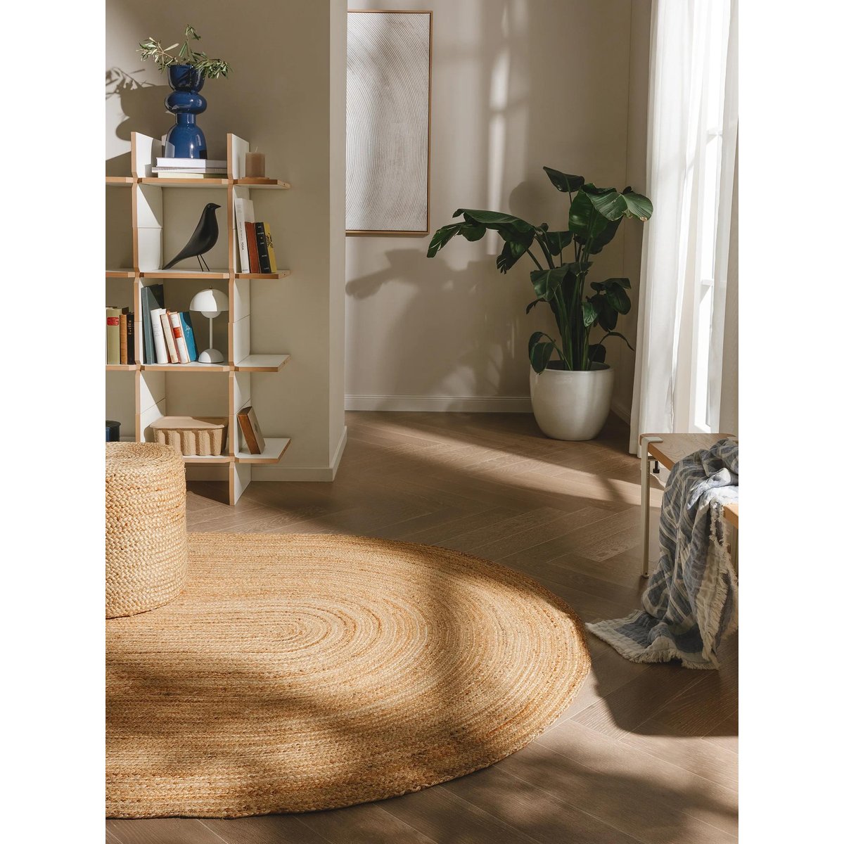 Tapis de jute tissé main JUTTA marron clair, BENUTA 