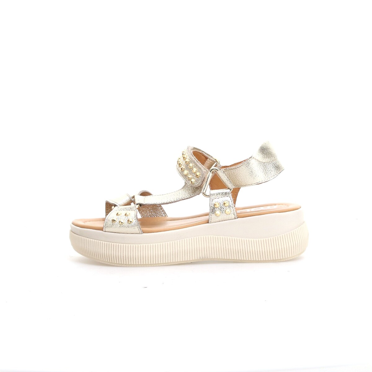 Sandales plateforme en cuir platine, MJUS