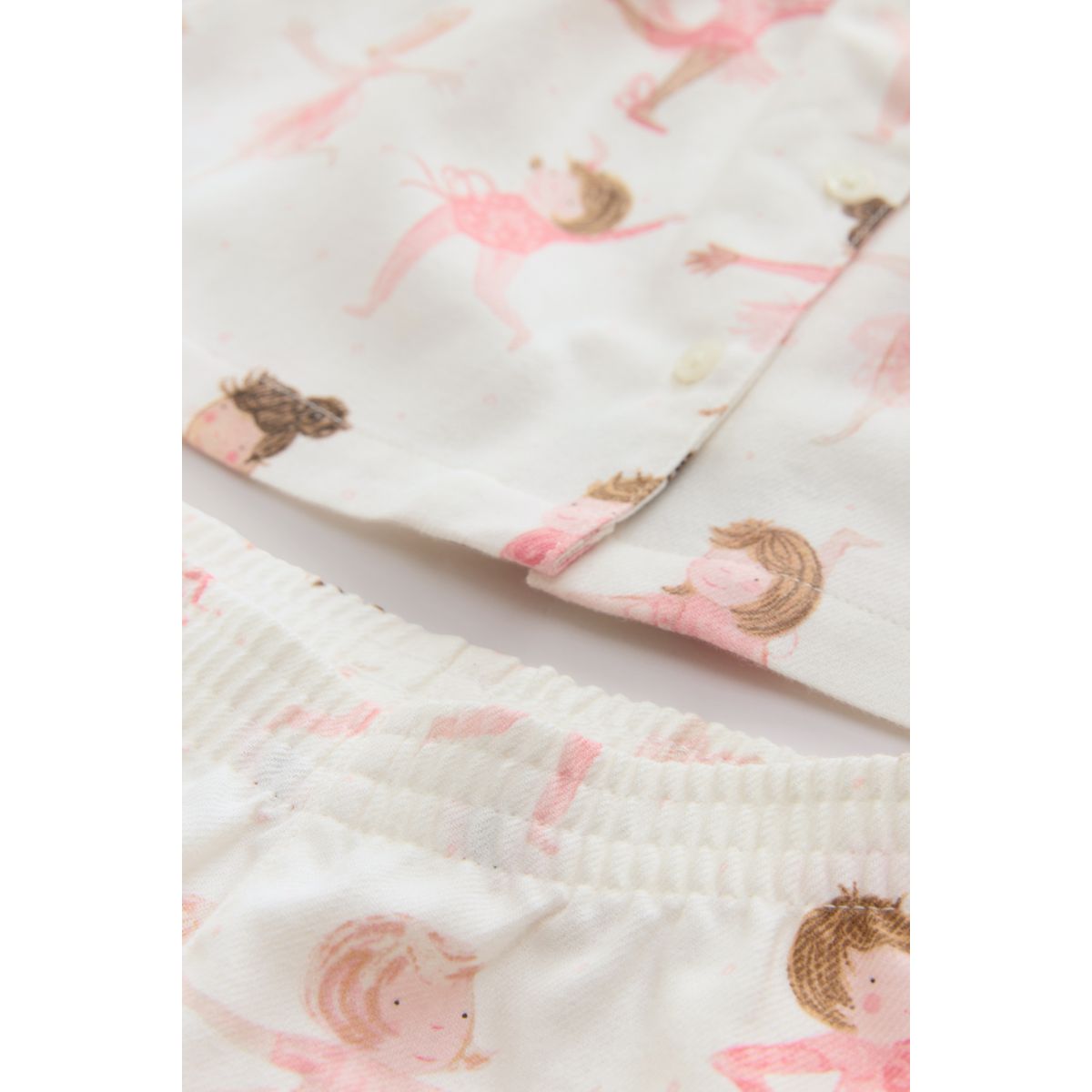 Pyjama boutonné tissé ballerine écrue/rose, NEXT