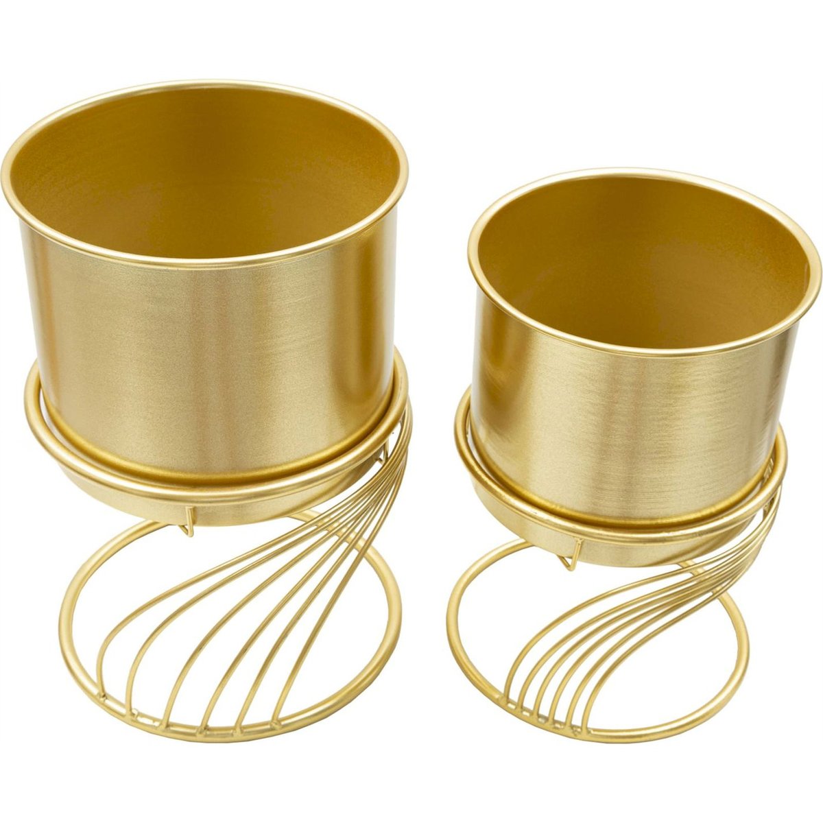 Cache-pot en fer spirale lot de 2 GLAM doré, RECOLLECTION