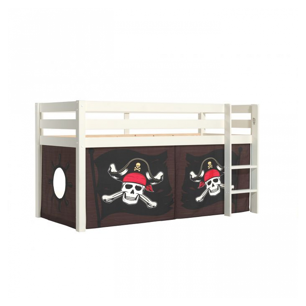 Lit sureleve en avec sommier Rideau en parties Pirate des Caraibes couleur unique, VIPACK