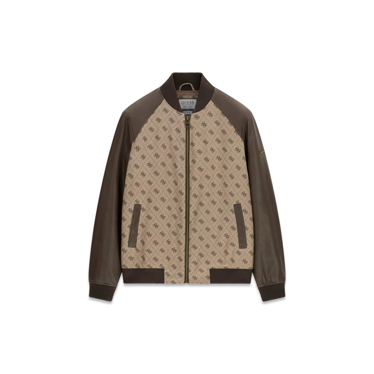 Veste Bomber Monogramme marron multi, GUESS