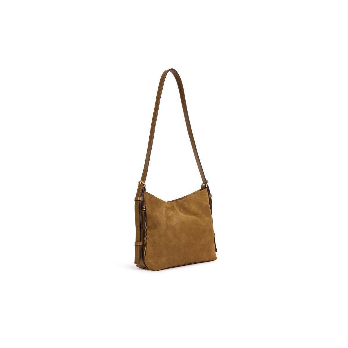 Borsa a bisaccia in pelle scamosciata, MINI MOREEN tabacco, NAT & NIN