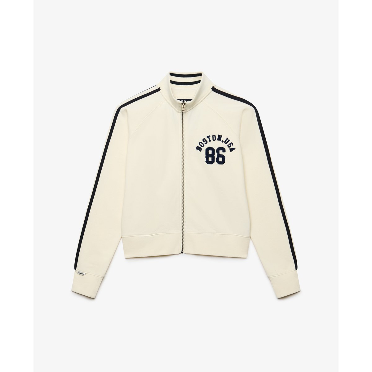 Veste de Survêtement Athletic Applique blanc cassé os du désert, SUPERDRY