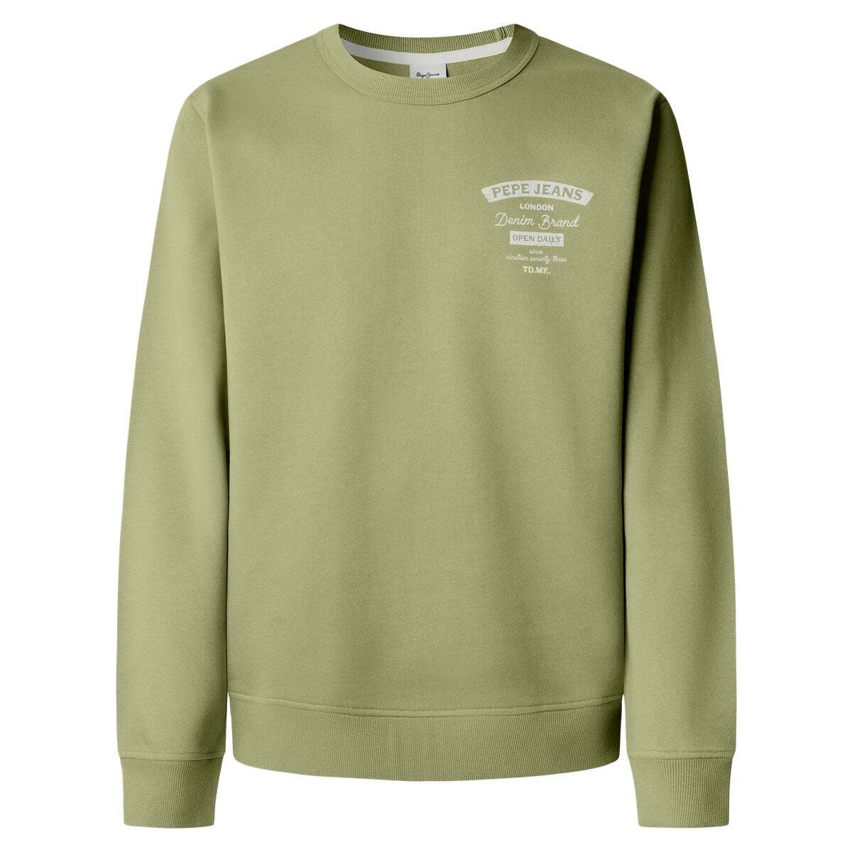 Sweat-Shirt Coupe Regular À Col Rond vert armée lavé, PEPE JEANS