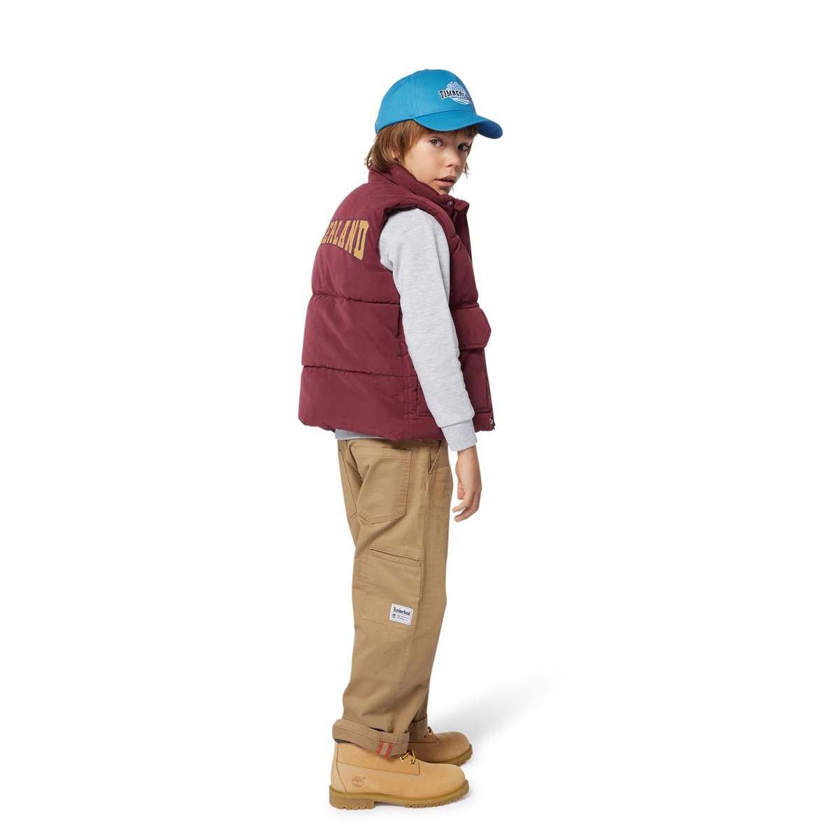 Doudoune zippée à logos marsala, TIMBERLAND