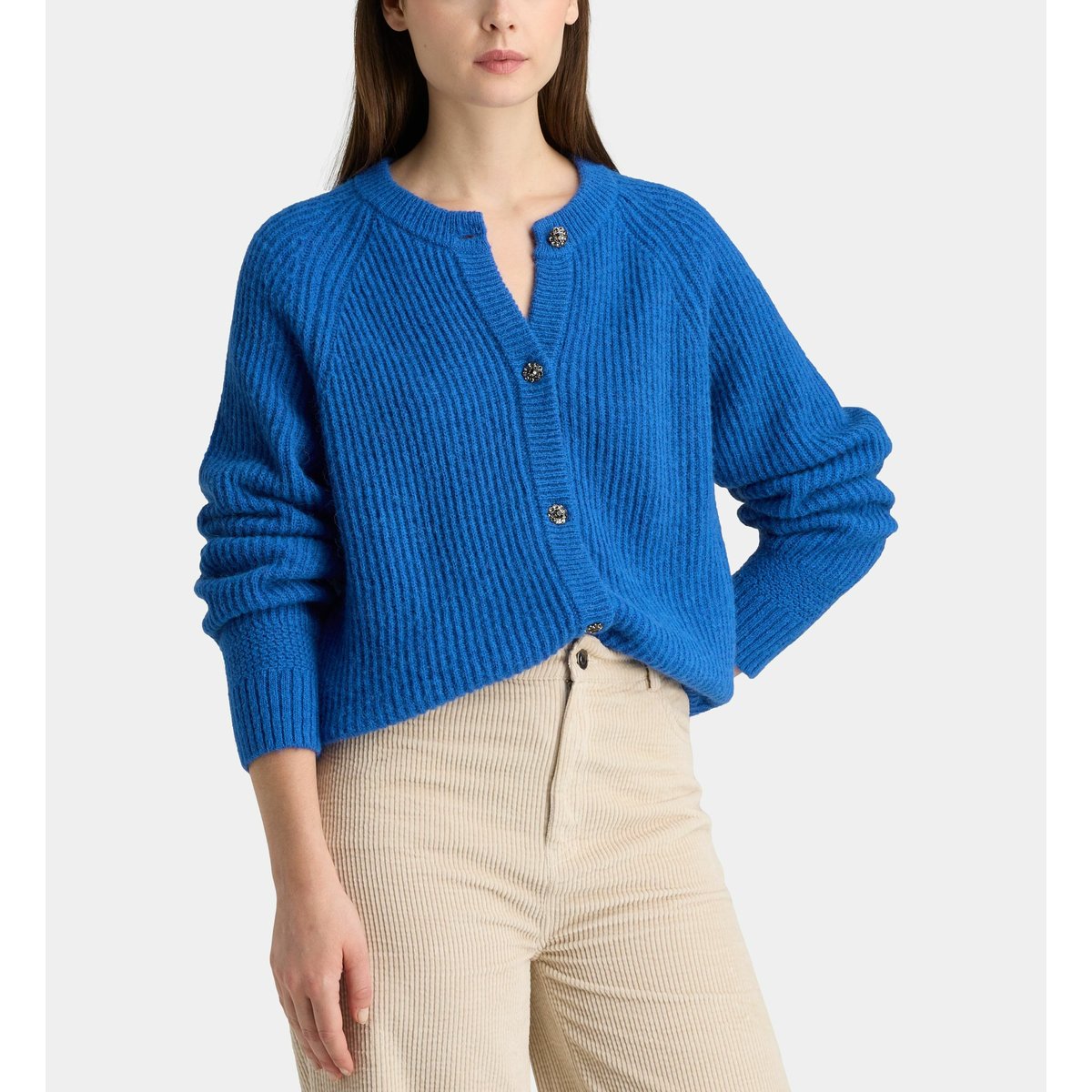 Cardigan dawn c alpaga mélangé bleu cobalt, GALERIES LAFAYETTE