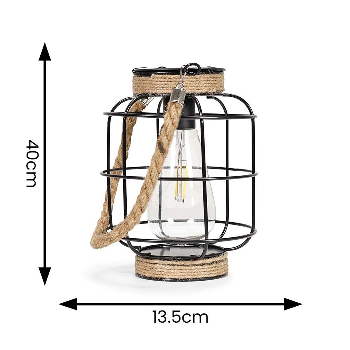 Set of 2 Outdoor Solar Powered Lantern Cage Lights black, SO'HOME