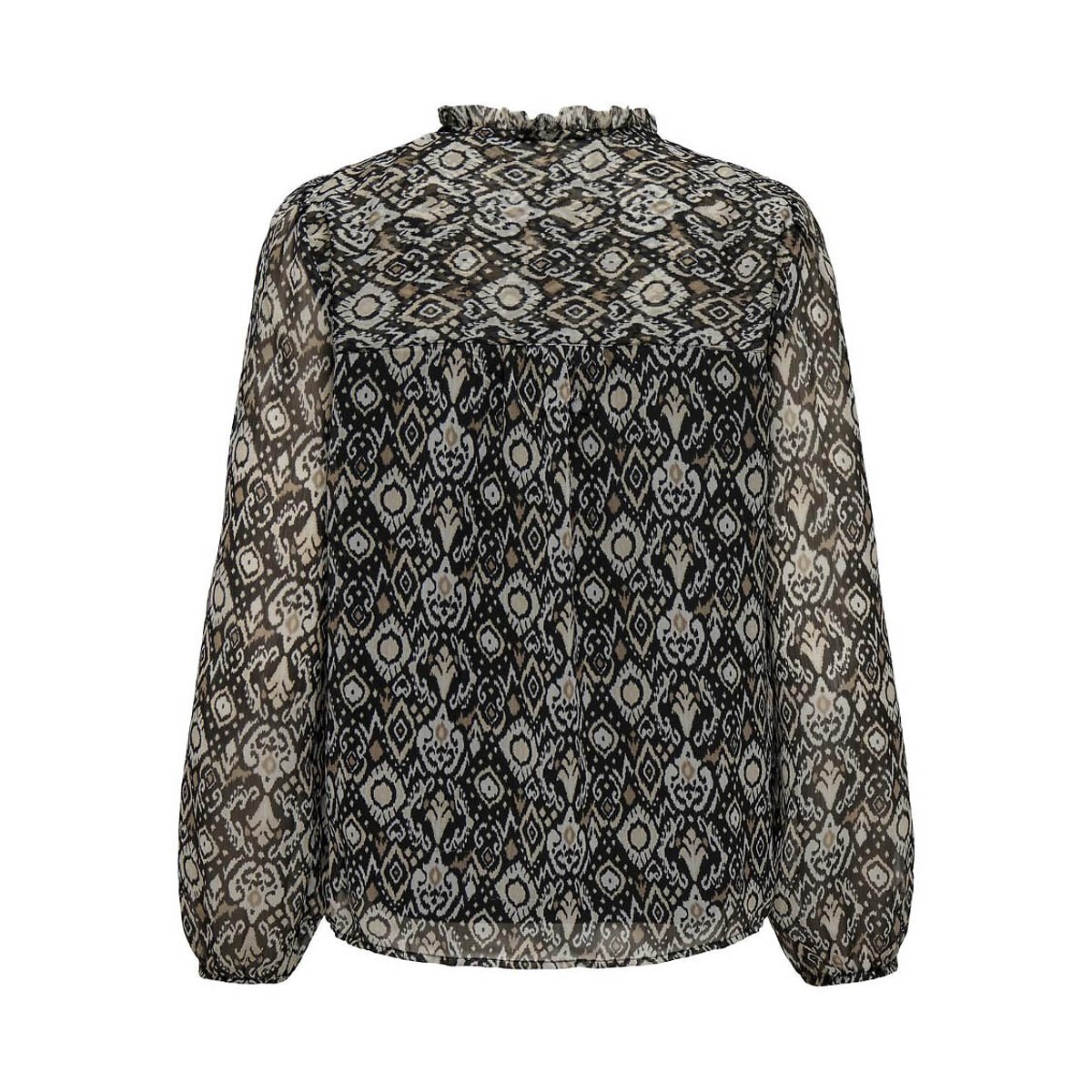Blouse fluide, col montant noir/blanc, ONLY