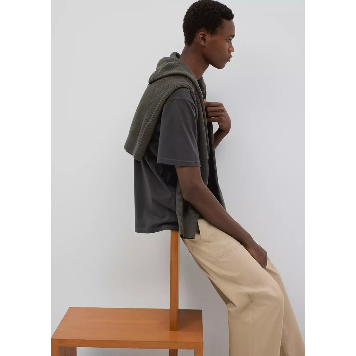 T-shirt coton manches courtes gris anthracite, MANGO TEEN