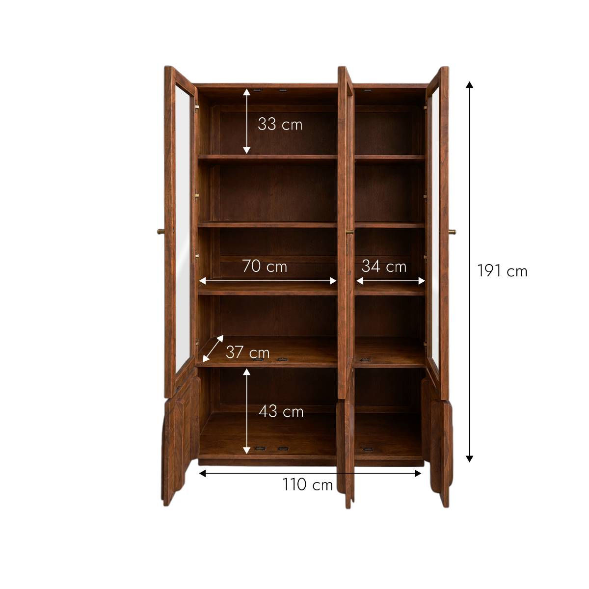 Vaisselier en bois de manguier LAURENT bois foncé, MADE IN MEUBLES