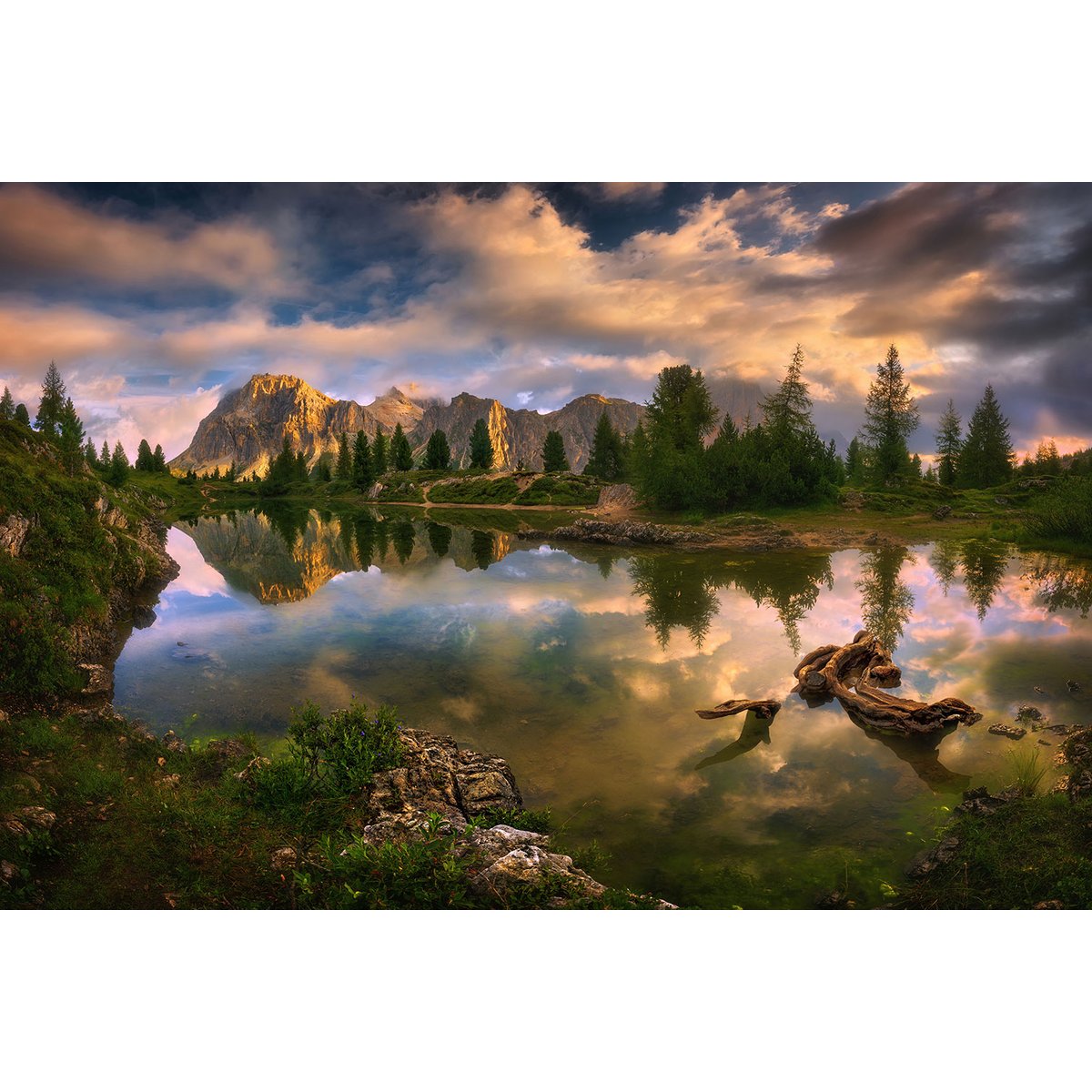 Tableau Lac de Limides, Dolomites tableau alu dibond, HEXOA