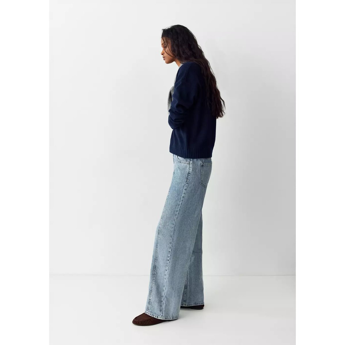 Jean low waist wide leg bleu moyen, MANGO TEEN