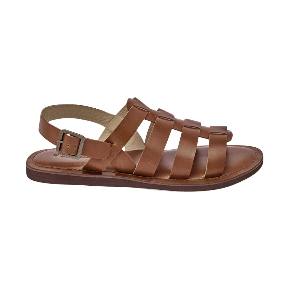 Sandales plates en cuir Enael tan, LES TROPEZIENNES PAR M.BELARBI