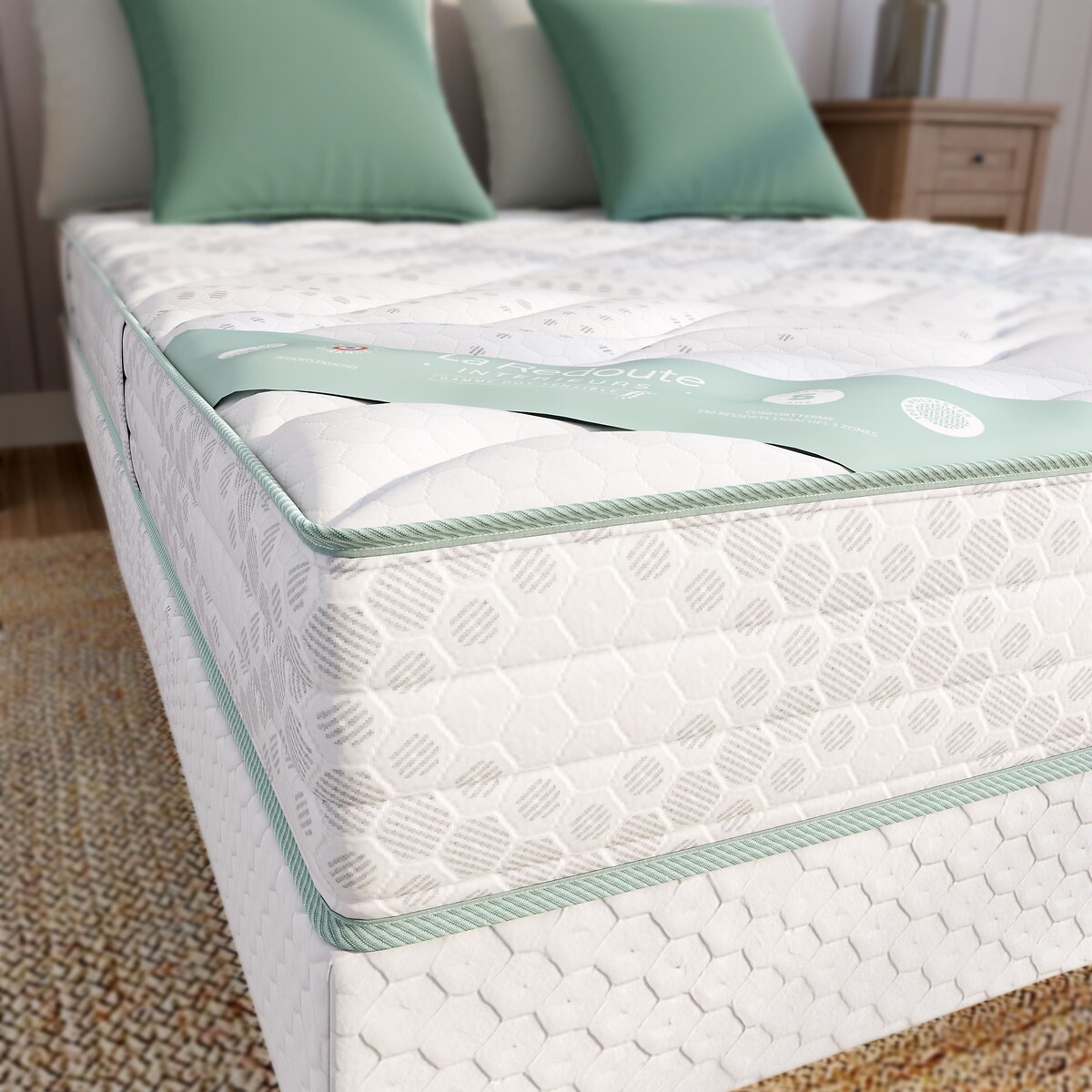 Sommier tapissier 12 lattes blanc/vert de gris, LA REDOUTE INTERIEURS
