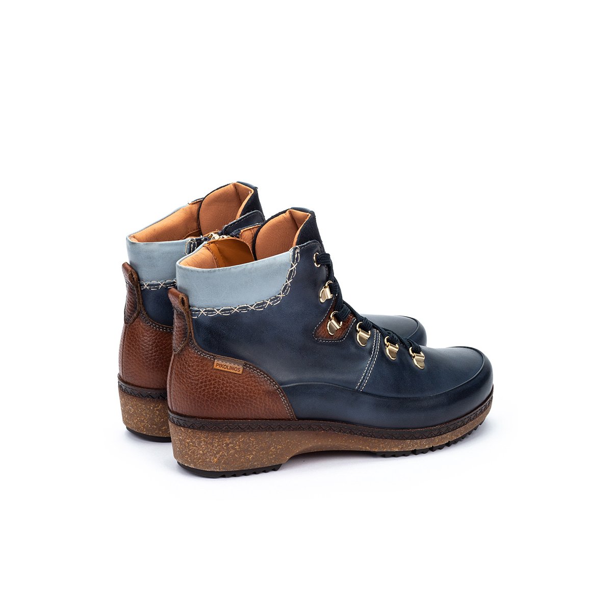 Bottines plates cuir Granada blue, PIKOLINOS