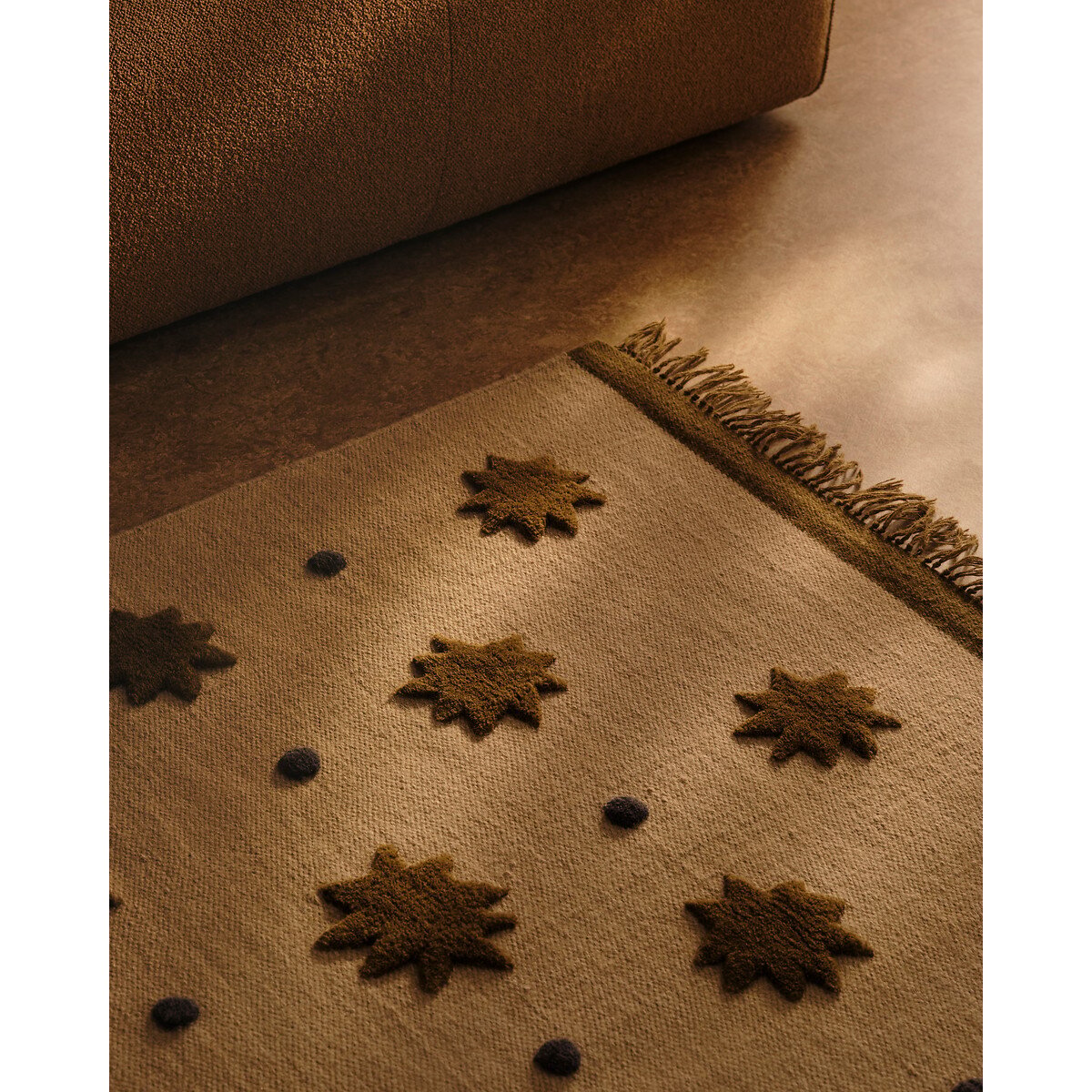 MADE.COM Bel Kosmic Handwoven Wool Rug natural/gold-coloured, MADE