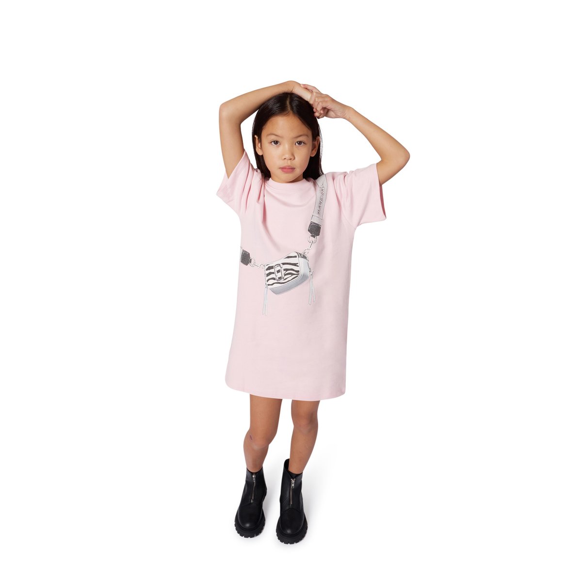 Robe en polaire de coton rosee, MARC JACOBS