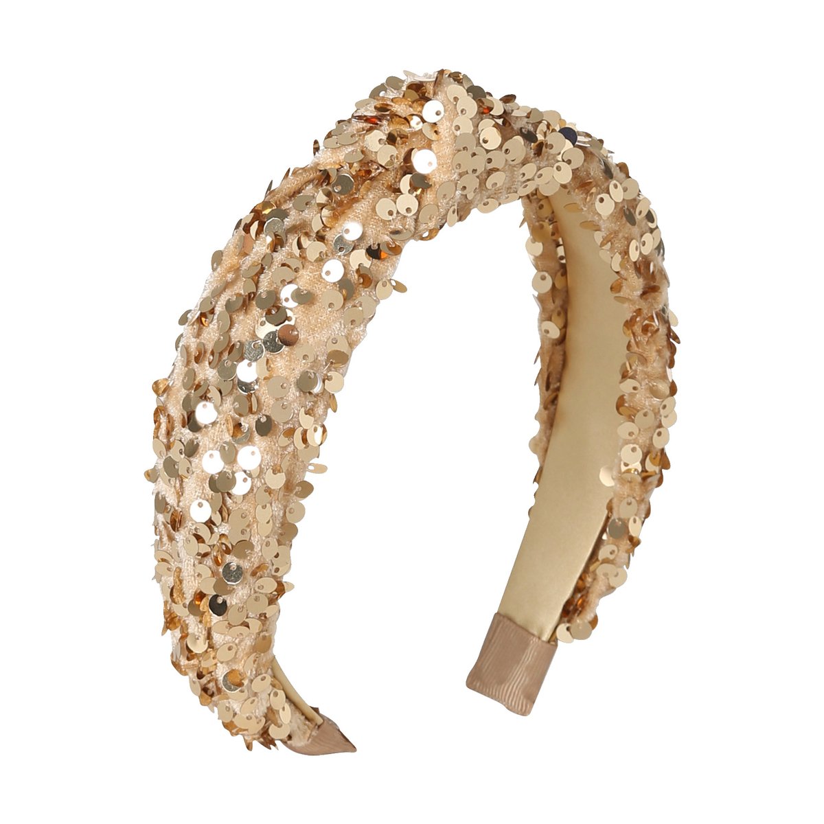 Serre-tête à sequins doré, VERTBAUDET