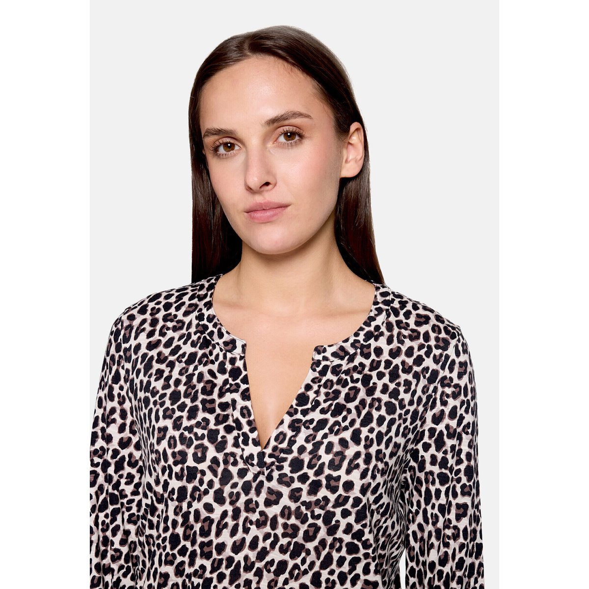 T-shirt façon blouse à empiècement façon blouse beige/marron, BETTY BARCLAY