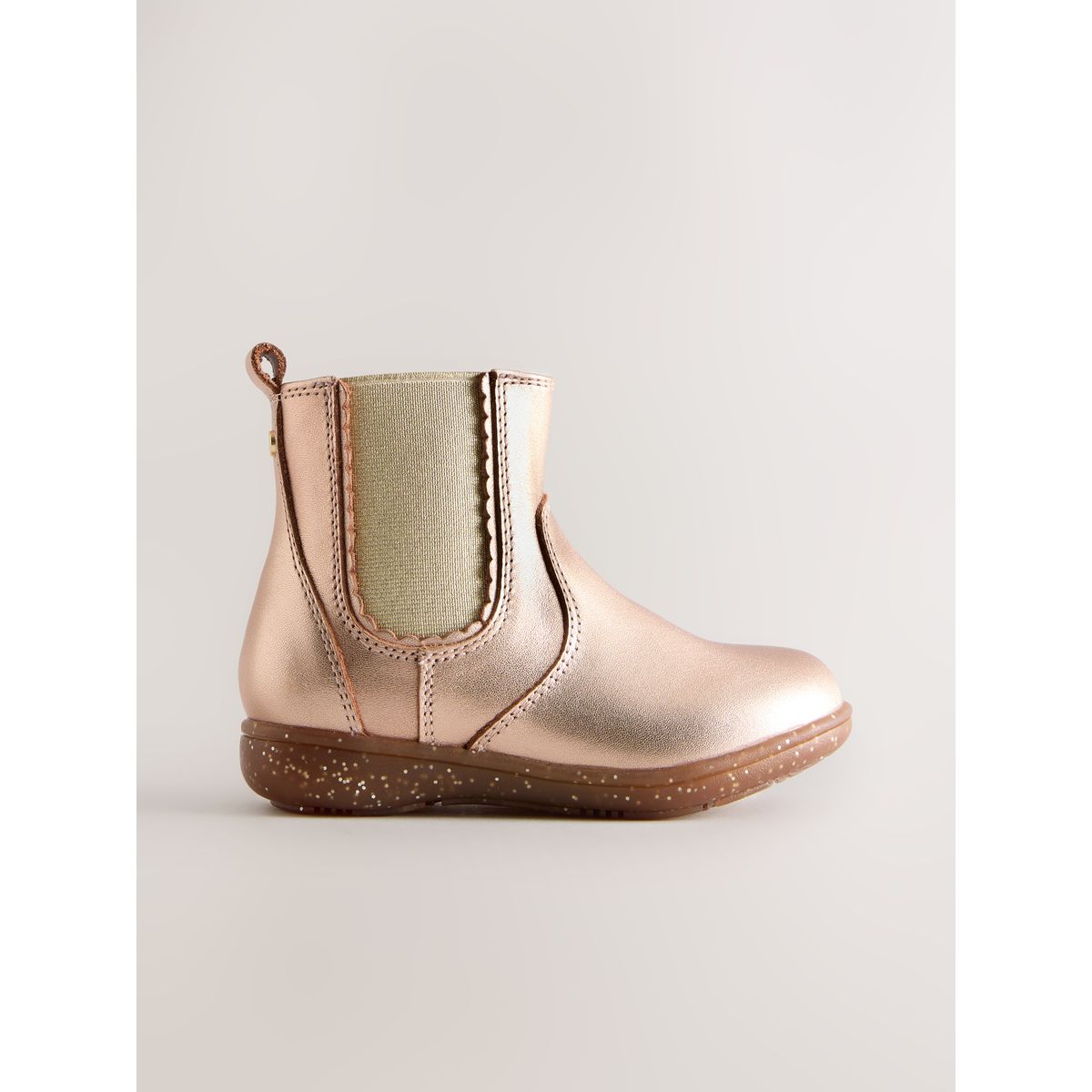 Bottines chelsea en cuir or rose, NEXT