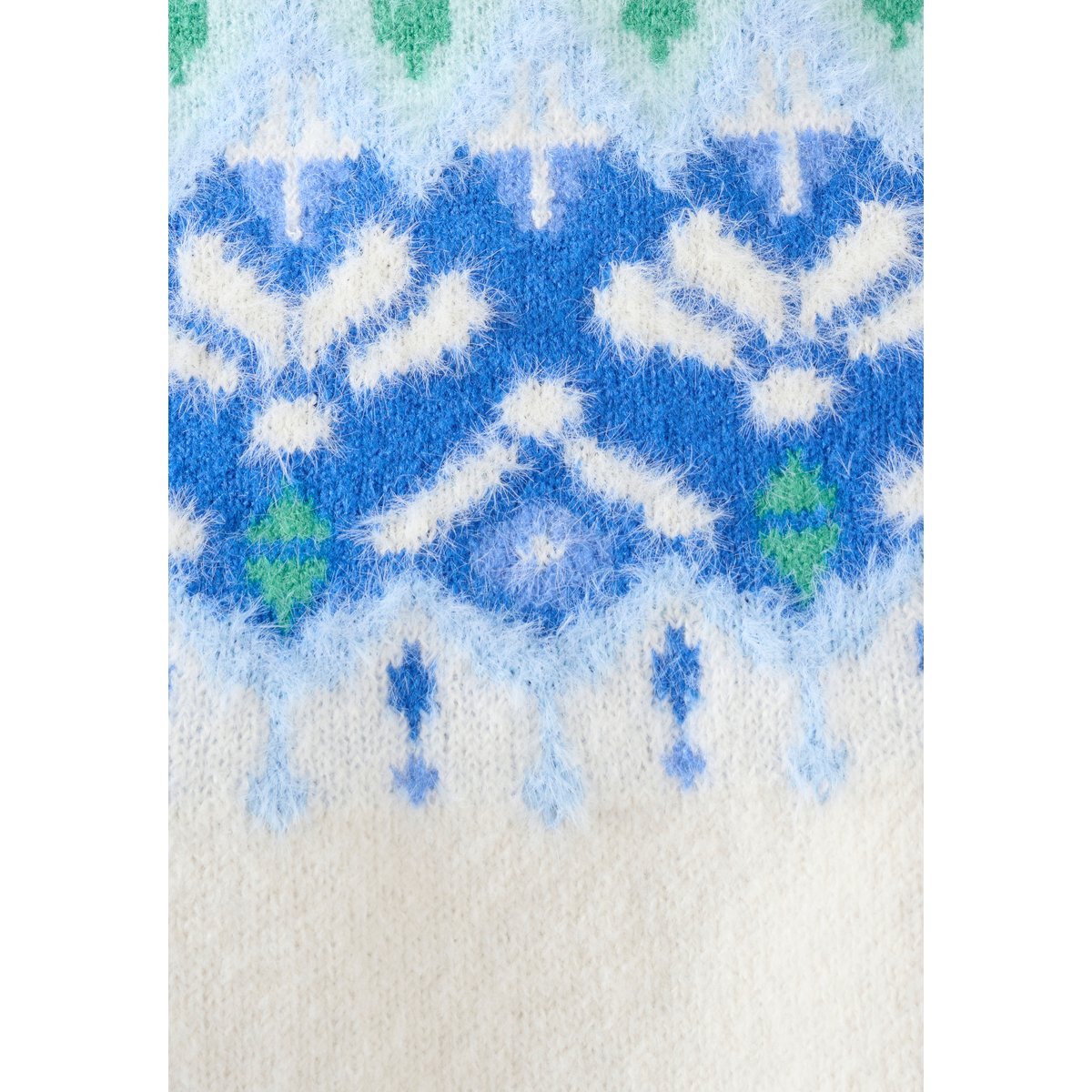 Pull jacquard col roulé Thermolactyl bleu jacquard, DAMART