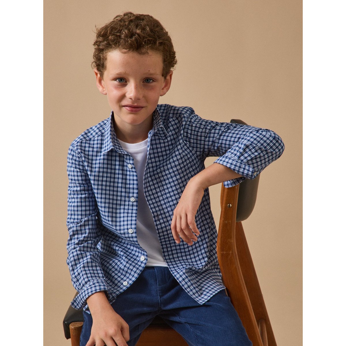 Chemise à carreaux carreaux bleu, CYRILLUS