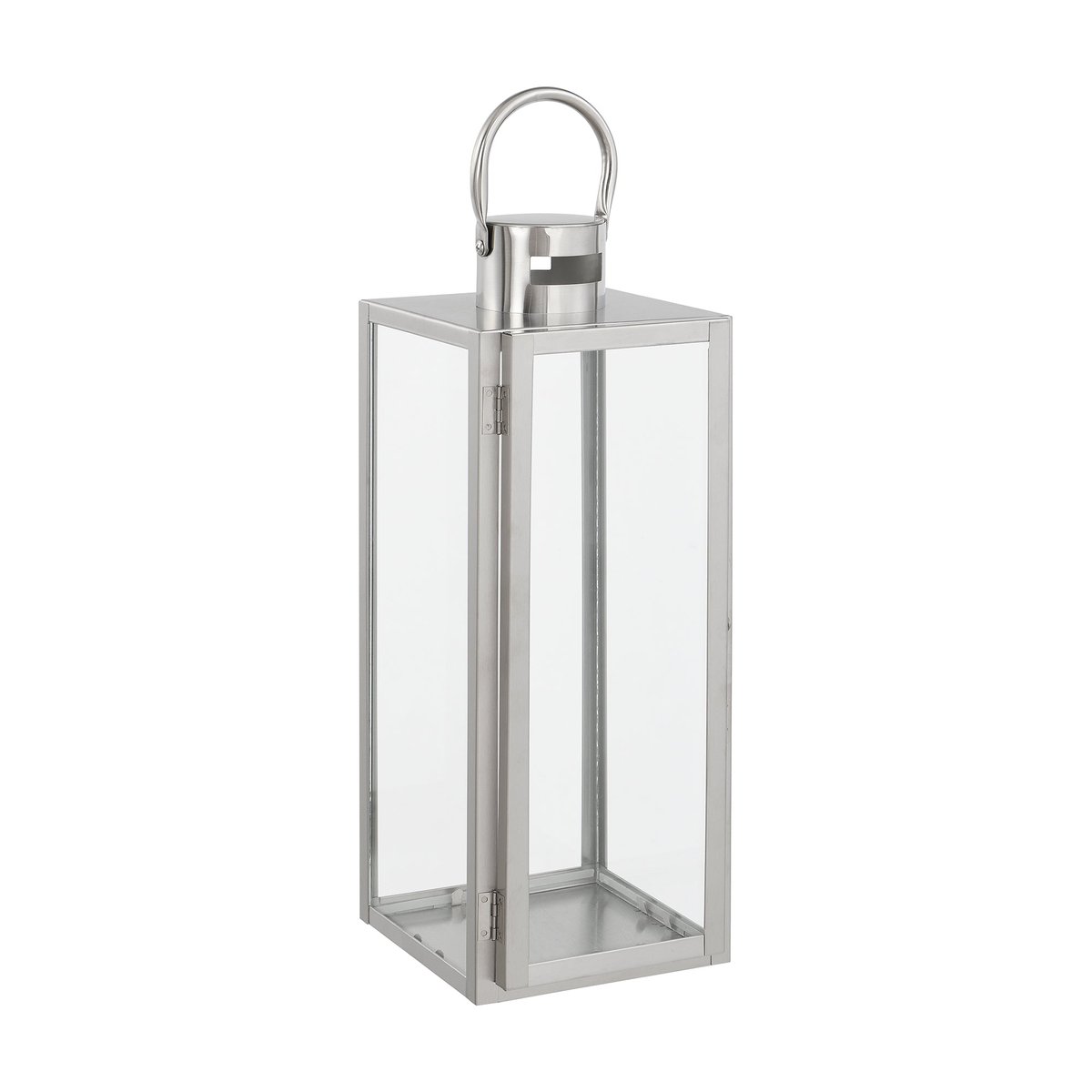 Lanterne décorative en verre et acier H39 ZAKA argenté, SIA DECO