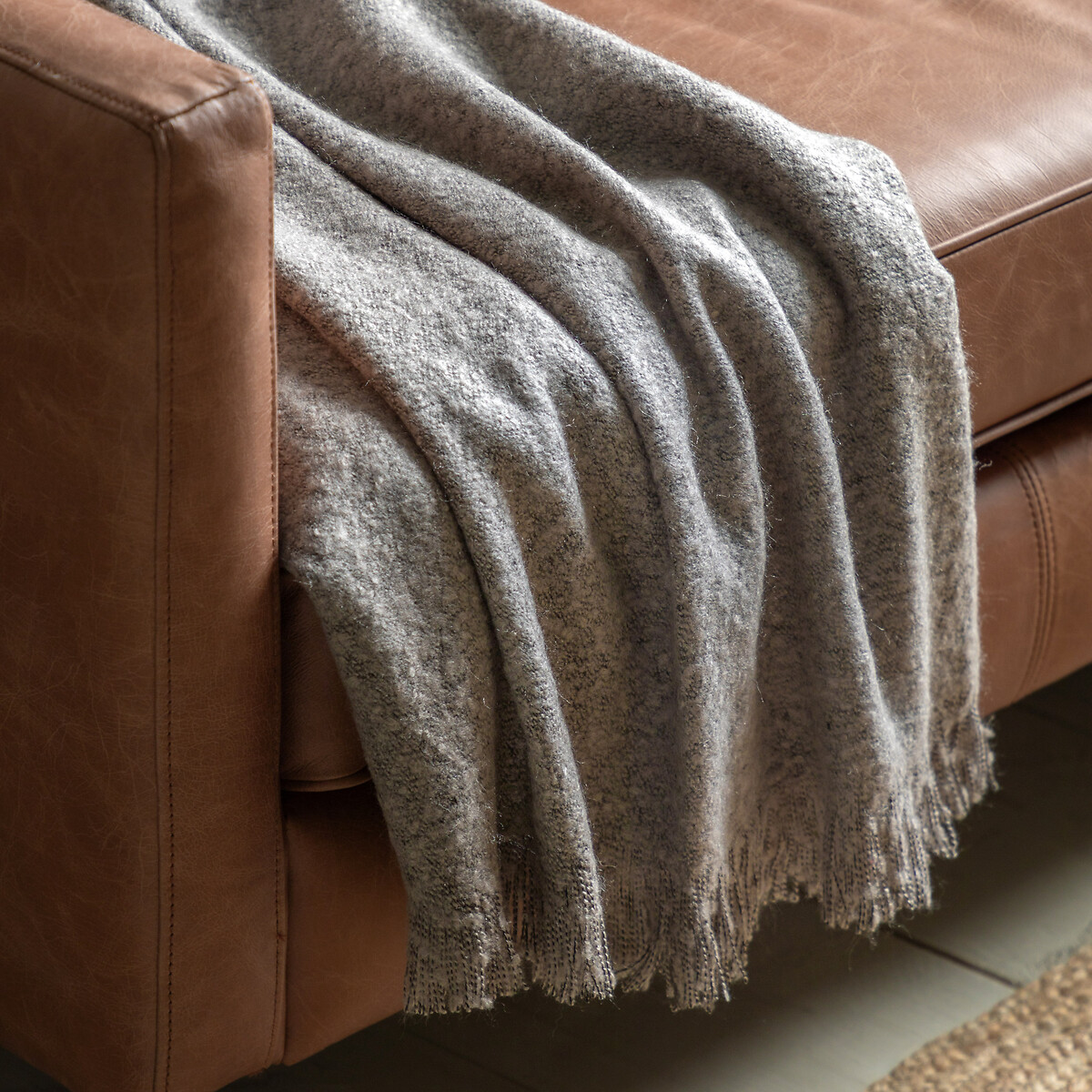 Cosy Textured Throw light grey, SO'HOME
