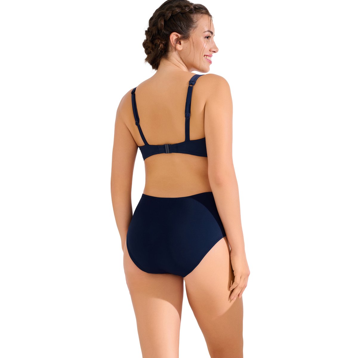 Bas maillot slip de bain taille haute amincissant UVITA bleu, LISCA
