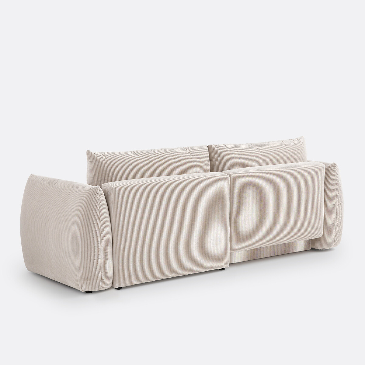 Edith Corduroy 3-Seater Corner Sofa Bed with Storage beige, LA REDOUTE INTERIEURS