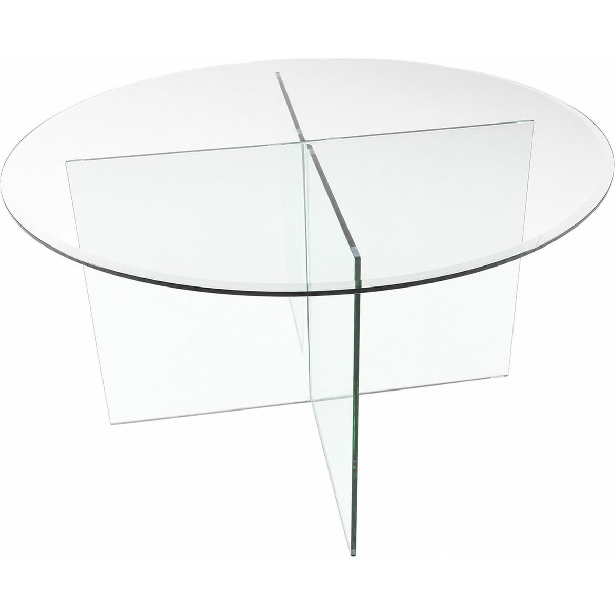 Table à manger ronde en verre transparent, RECOLLECTION