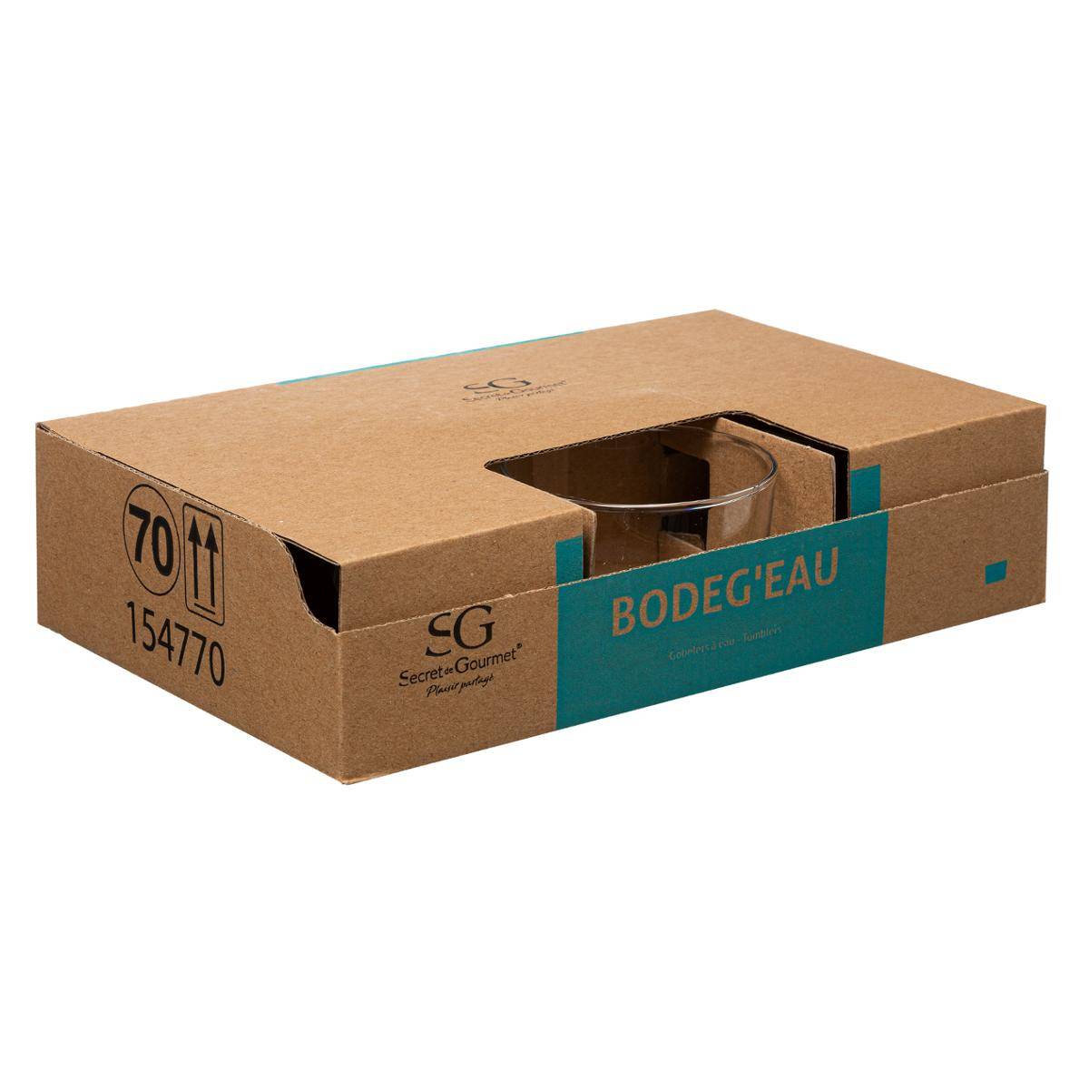 Lot de 6 verrines en verre 8 cl BODEG'EAU transparent, SECRET DE GOURMET