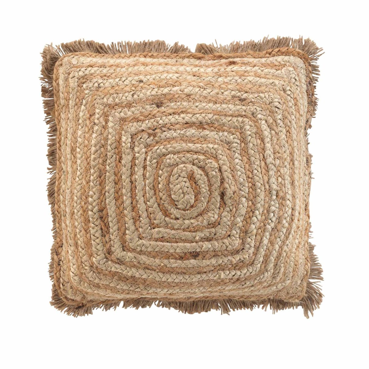 Coussin en jute bohème naturel, DOUCEUR D'INTÉRIEUR
