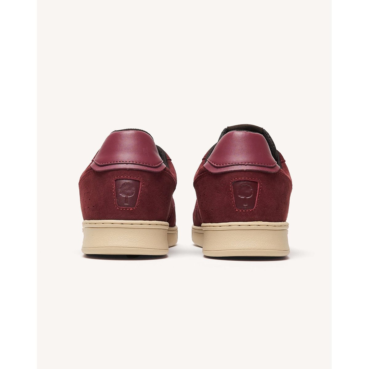 Baskets basses en cuir nubuck bordeaux, FAGUO