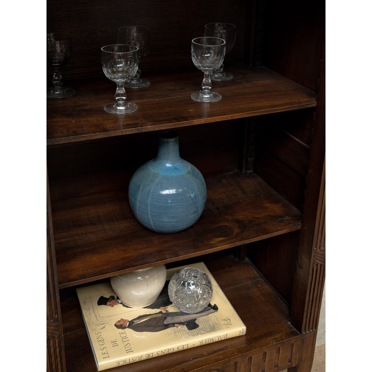 Étagère en bois Gaëlle N°894 - Bon état bois foncé, DEBONGOUT