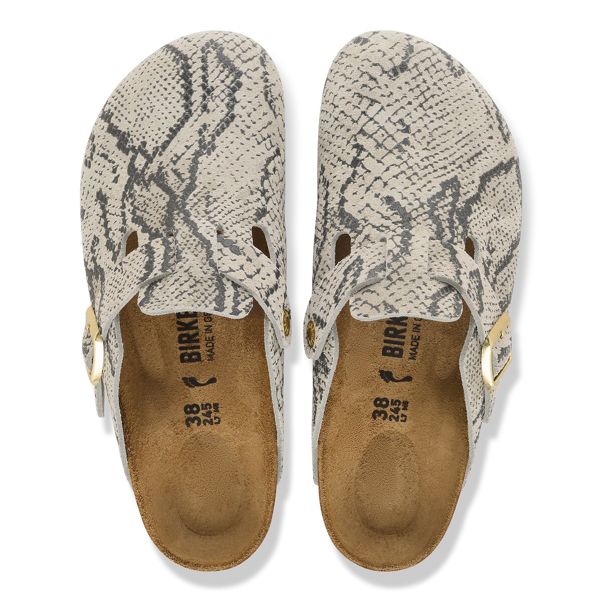 Klompen Boston Print grijs, BIRKENSTOCK