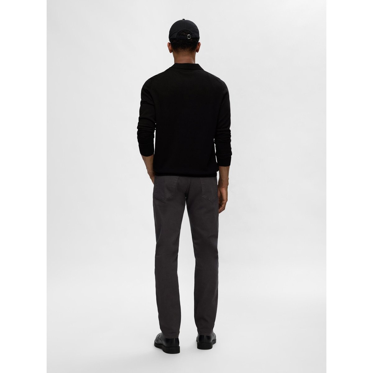 Polo noir - black, SELECTED